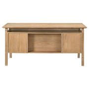 Goodson 64-inch 4-Drawer Double Pedestal Computer Desk Distressed Light Brown