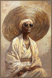Sunlit Muse I Hand-Embellished Canvas in Frame