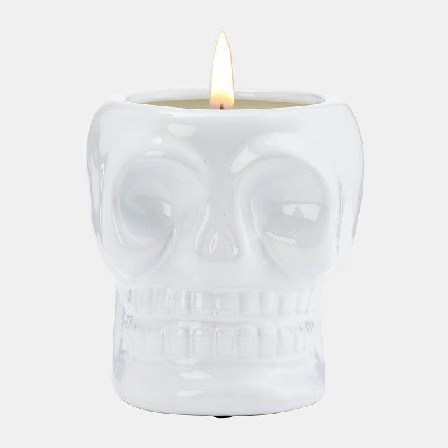 Ceramic 5in Skull Scented Candle