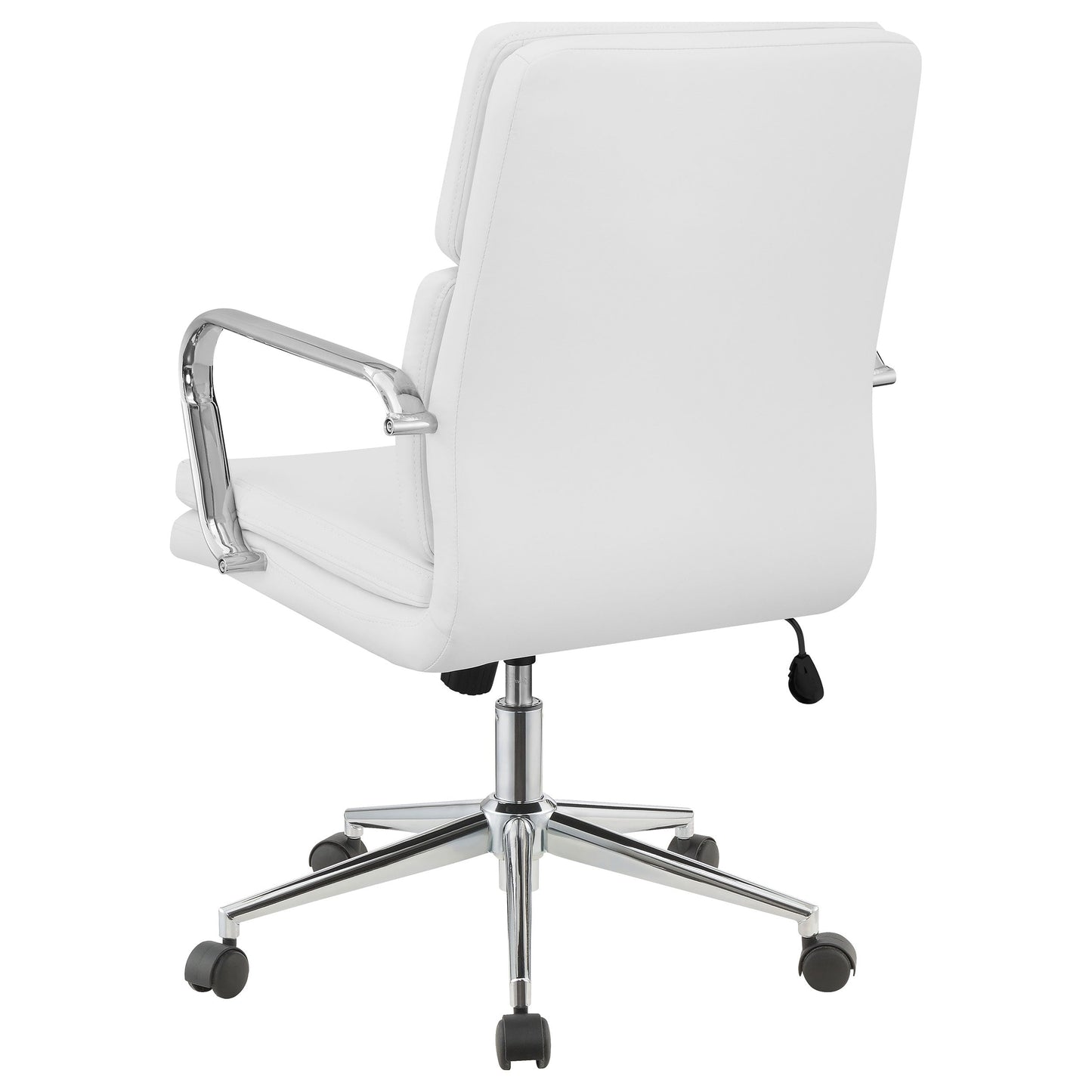 Silla de oficina Ximena tapizada con respaldo medio ajustable, color blanco