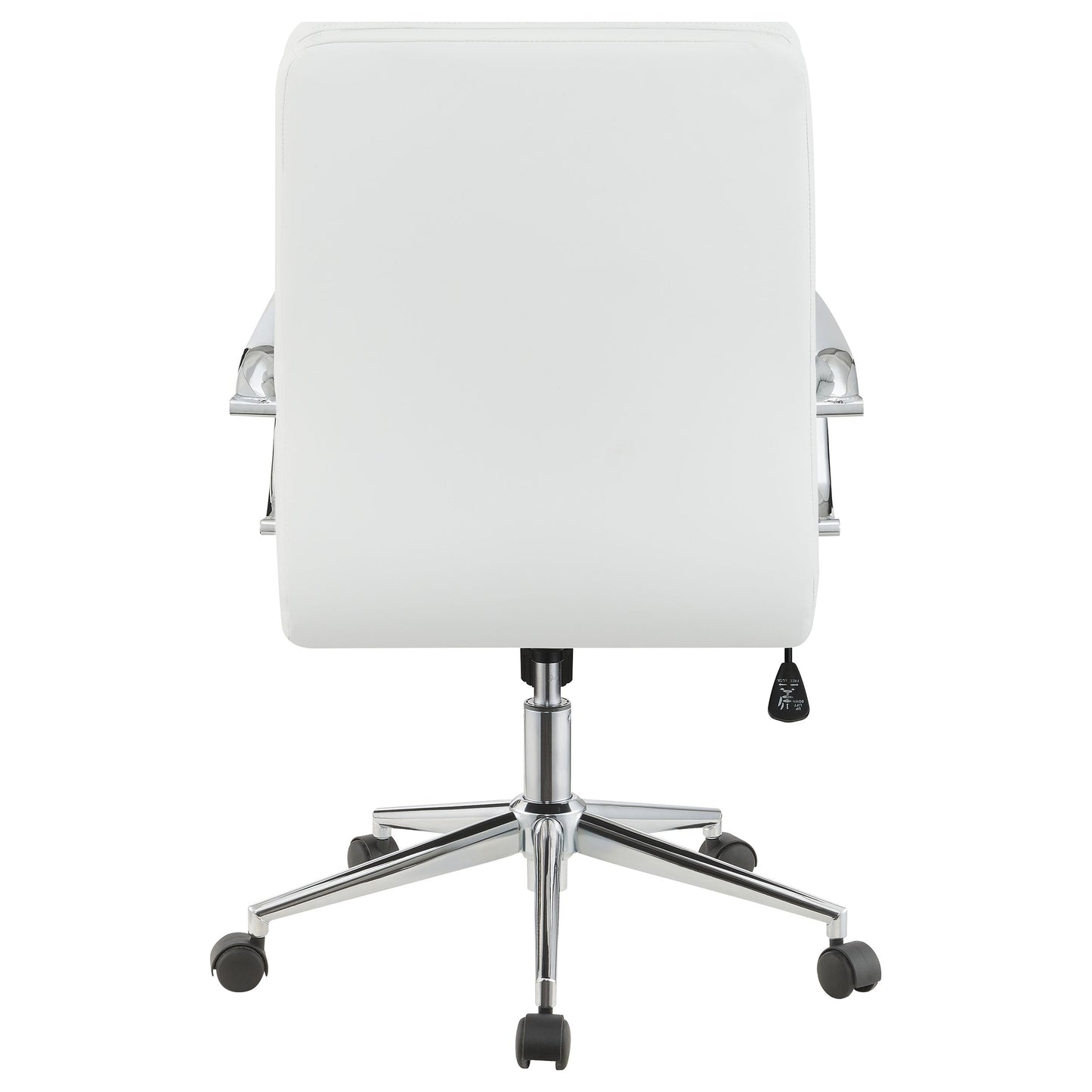 Silla de oficina Ximena tapizada con respaldo medio ajustable, color blanco