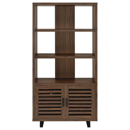 Maddox 71-inch 3-shelf Cabinet Bookcase Walnut