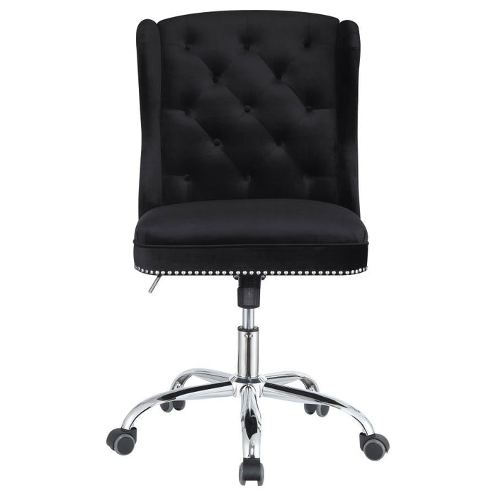 Julius Black & Chrome Upholstered Tufted Office Chair