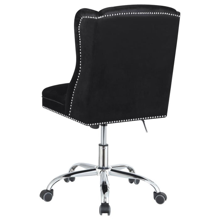 Julius Black & Chrome Upholstered Tufted Office Chair