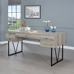 Escritorio Analiese de 63 pulgadas con 4 cajones, madera flotante gris