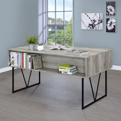 Escritorio Analiese de 63 pulgadas con 4 cajones, madera flotante gris
