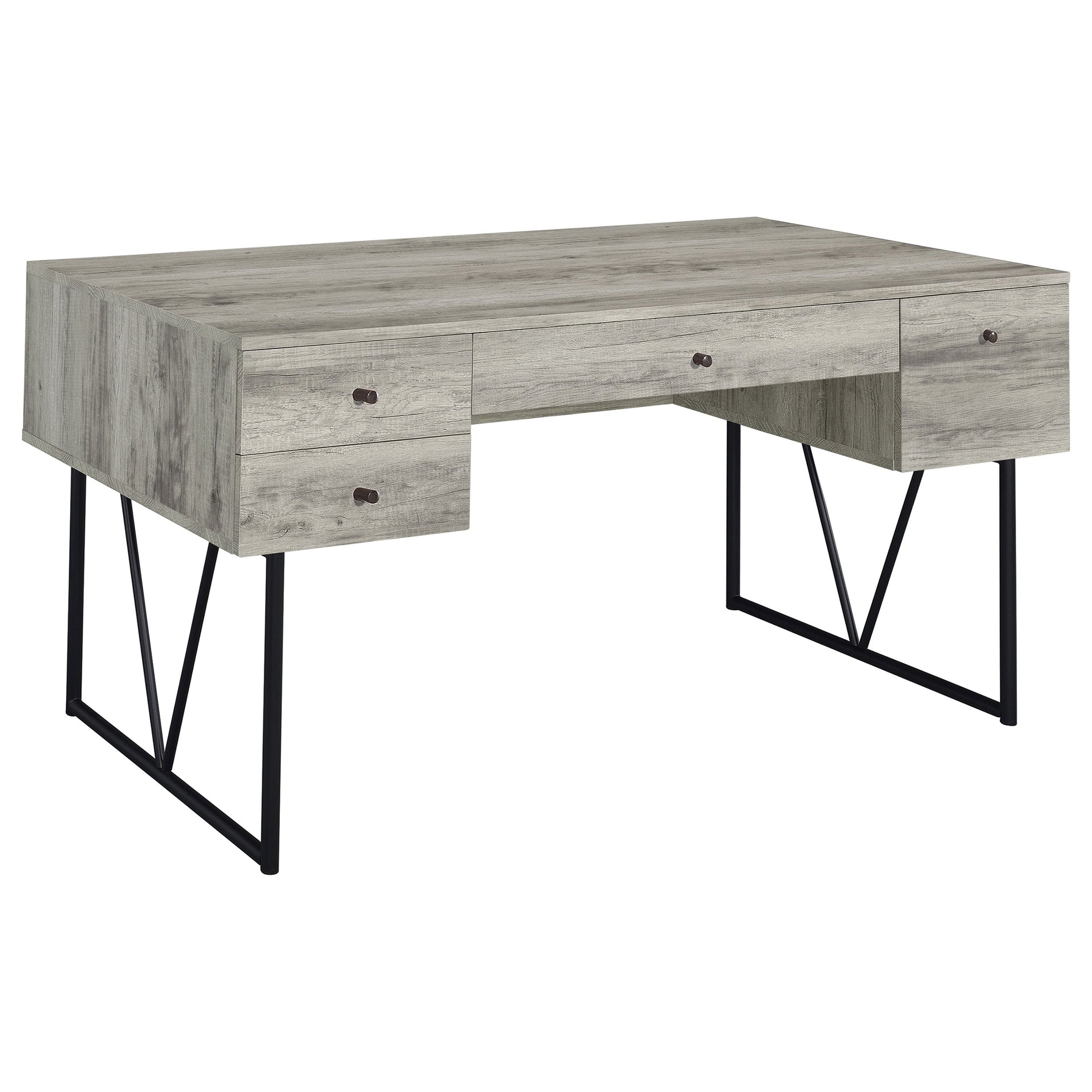 Escritorio Analiese de 63 pulgadas con 4 cajones, madera flotante gris
