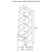 Fabian 2-piece 4-shelf Bookshelf with Drawer Distressed Light Brown