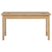 Vermes 55-inch 3-drawer Writing Desk with Power Outlet Light Ash