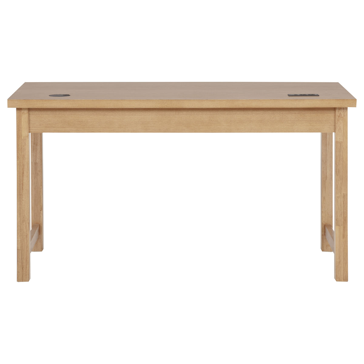 Vermes 55-inch 3-drawer Writing Desk with Power Outlet Light Ash