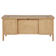 Vermes 66-inch 7-drawer Computer Desk with Power Outlet Light Ash