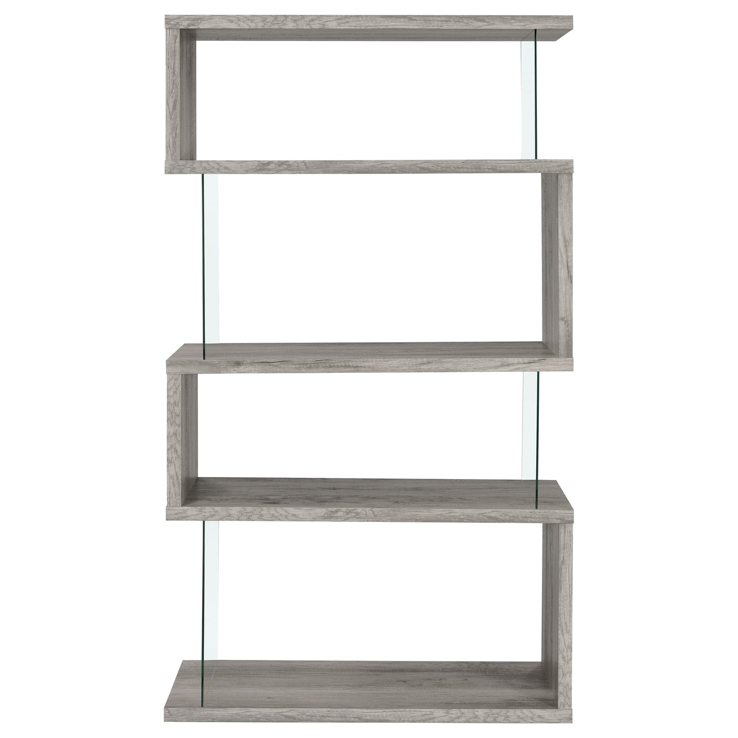 Emelle 63-inch 4-shelf Glass Panel Bookshelf Black