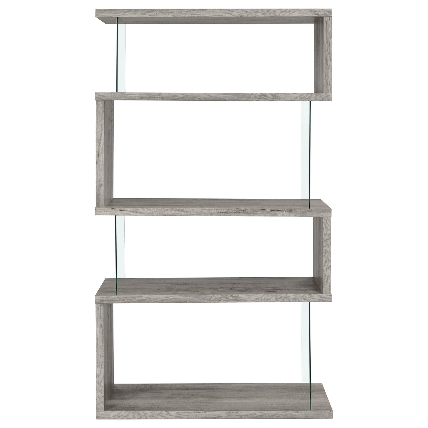 Emelle 63-inch 4-shelf Glass Panel Bookshelf Black