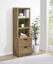 Librería Westpark de 3 estantes con USB y cajón con cerradura, color negro