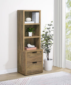 Librería Westpark de 3 estantes con USB y cajón con cerradura, color negro
