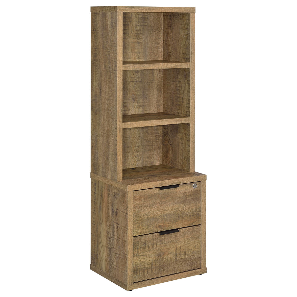 Librería Westpark de 3 estantes con USB y cajón con cerradura, color negro