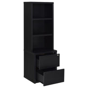 Librería Westpark de 3 estantes con USB y cajón con cerradura, color negro