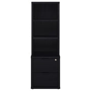 Librería Westpark de 3 estantes con USB y cajón con cerradura, color negro