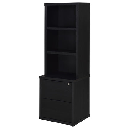 Librería Westpark de 3 estantes con USB y cajón con cerradura, color negro