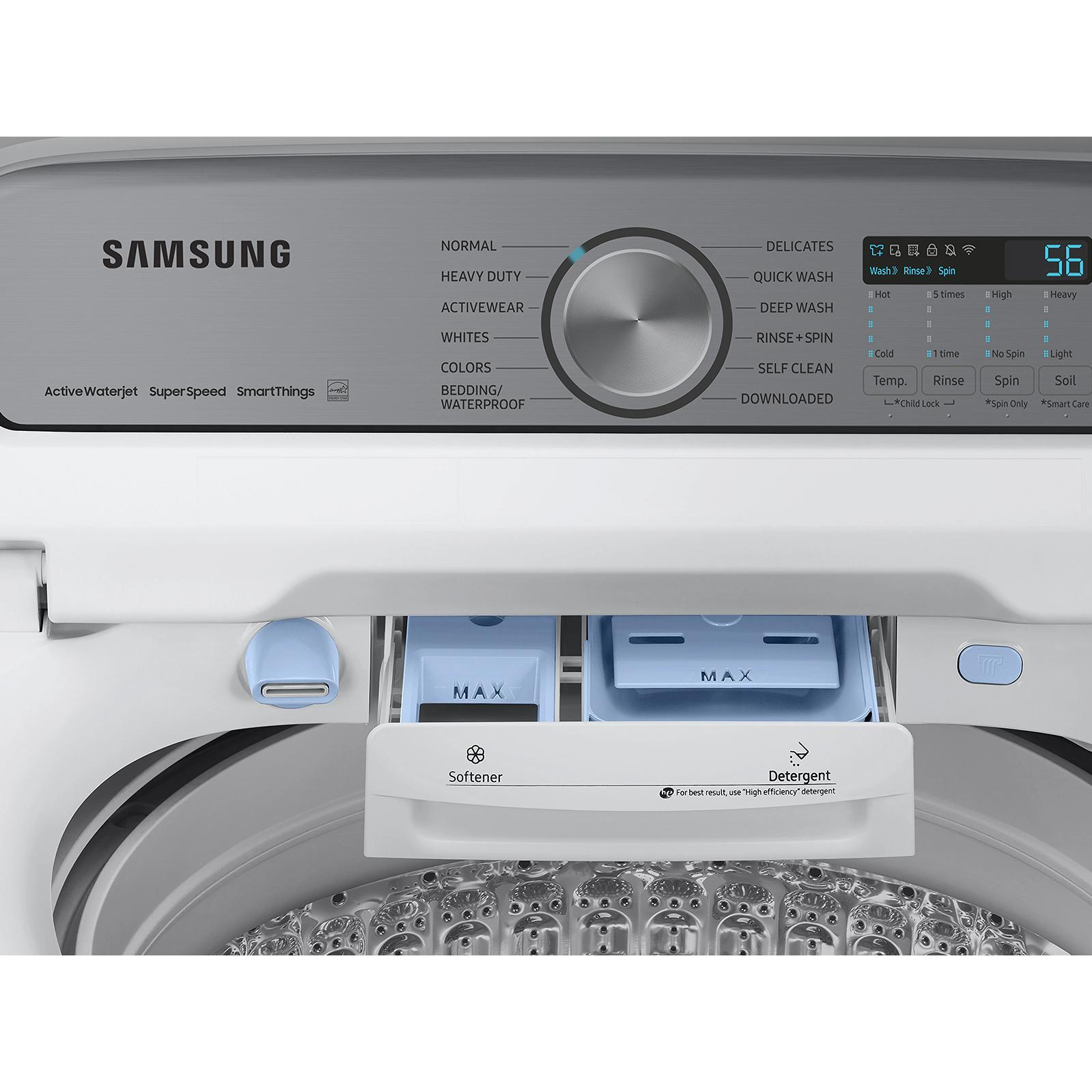 Samsung 5.1 cu. ft. Large Capacity Smart Top Load Washer with ActiveWave™ Agitator and Super Speed Wash WA51DG5505AW/US IMAGE 6