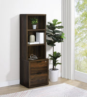 Librería Westpark de 3 estantes con USB y cajón con cerradura, color negro