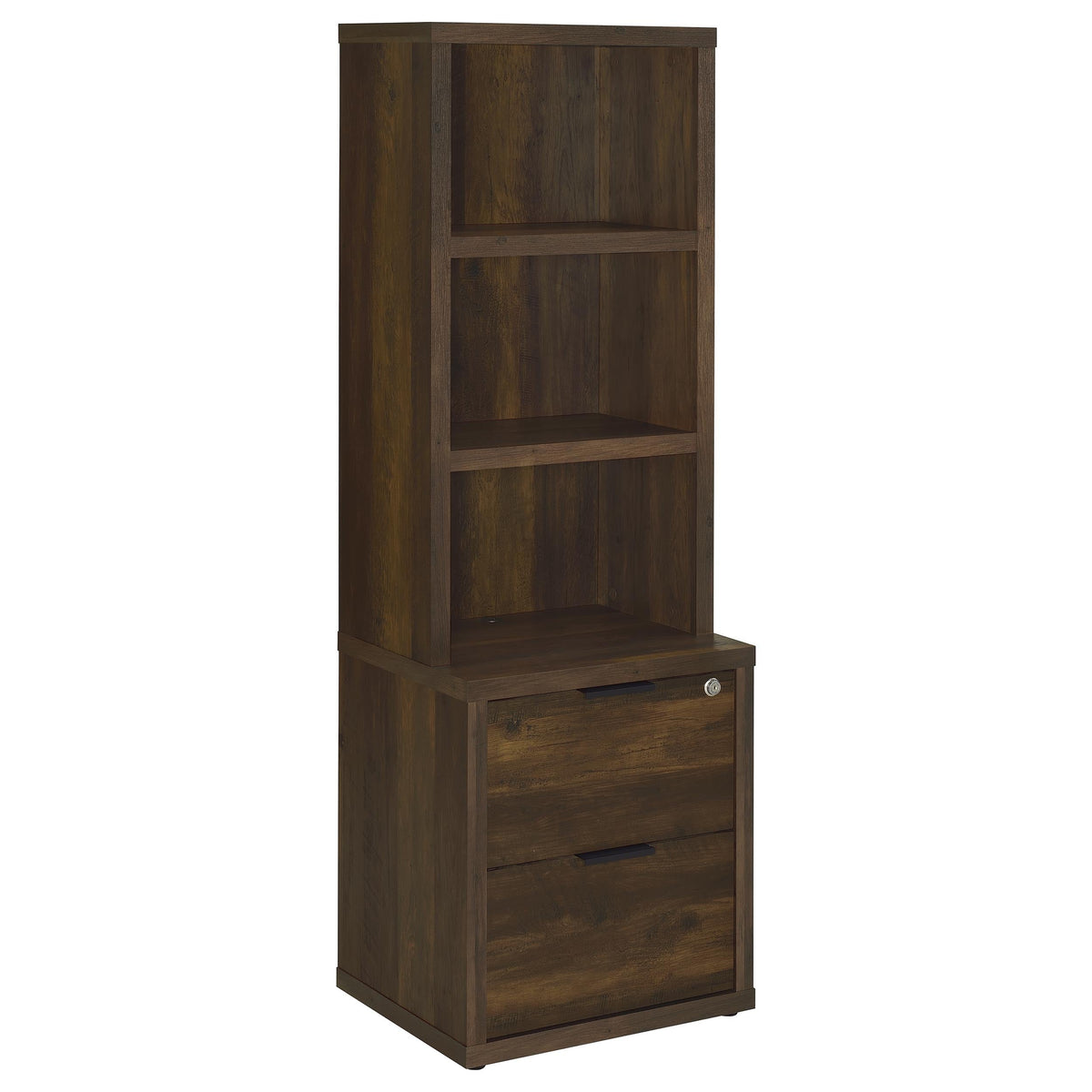 Westpark 3-shelf Bookcase USB and Lockable Drawer Black