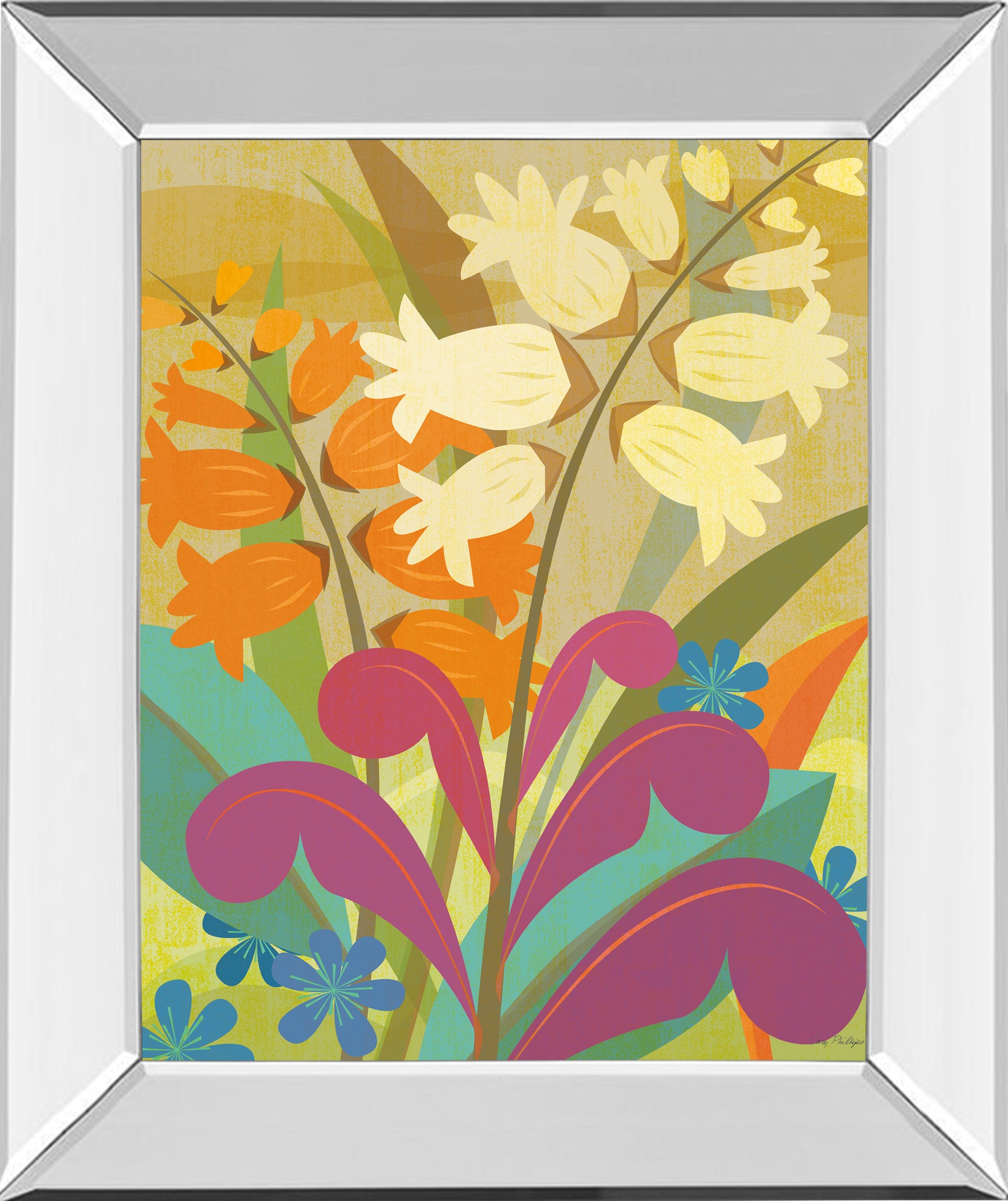 Mirrored Frame Lily Of The Valley By Cary Phillips