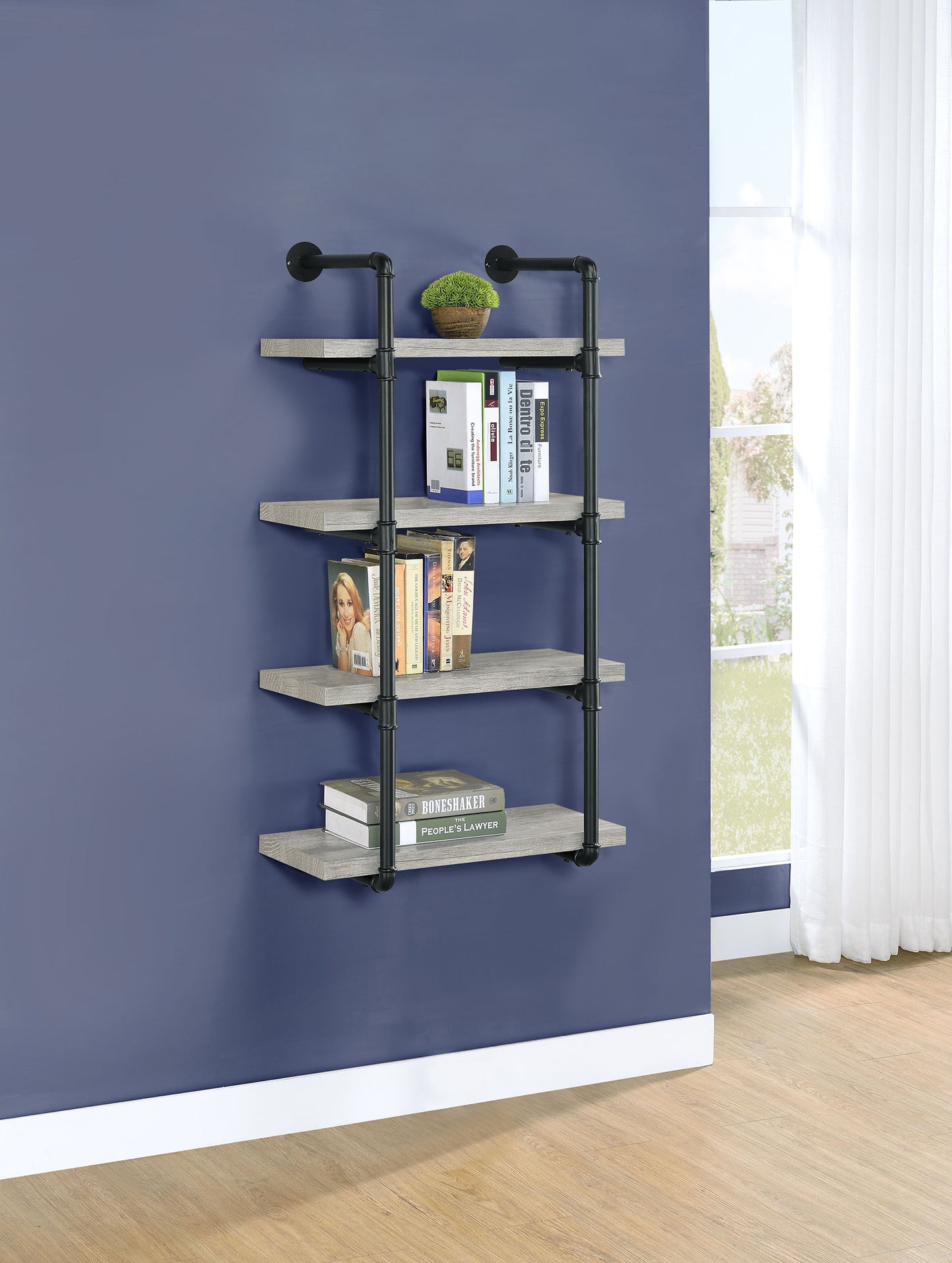 Elmcrest 24-inch 4-shelf Wall Bookshelf  Driftwood