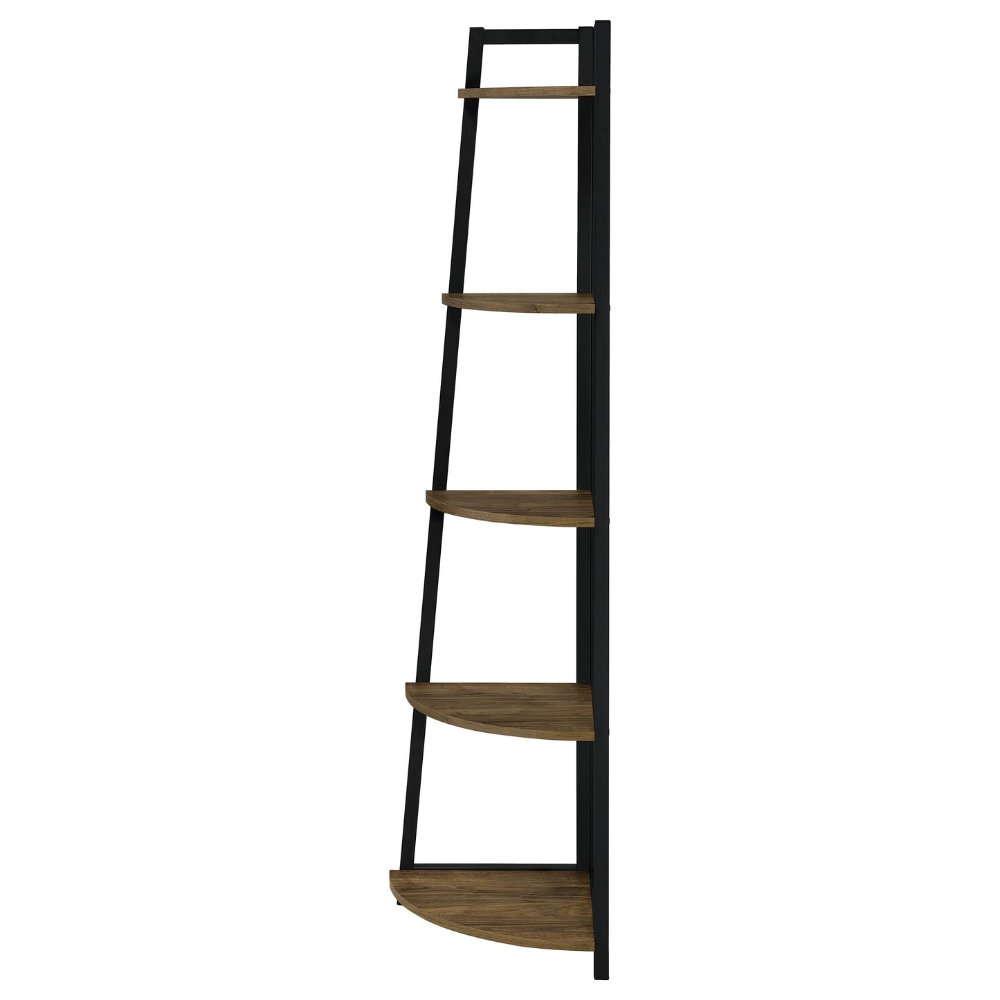 Estantería Jacksonville de 63 pulgadas y 5 estantes en color negro y nogal envejecido