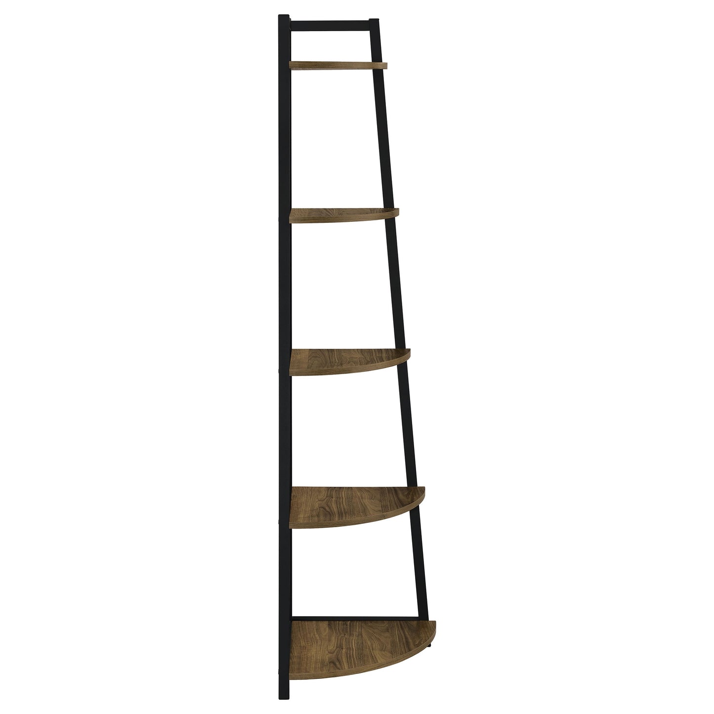 Estantería Jacksonville de 63 pulgadas y 5 estantes en color negro y nogal envejecido