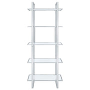 Estantería de vidrio Hartford de 79 pulgadas y 5 estantes, cromada