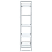 Estantería de vidrio Hartford de 79 pulgadas y 5 estantes, cromada