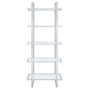 Estantería de vidrio Hartford de 79 pulgadas y 5 estantes, cromada