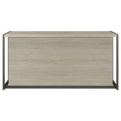 Escritorio para computadora Loomis de 60 pulgadas con 4 cajones, gris blanqueado