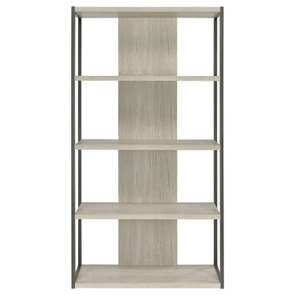 Loomis 72-inch 4-shelf Bookshelf Whitewashed Grey