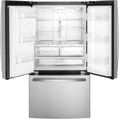  GE 36-inch, 20.6 cu.ft. Counter-Depth French 3-Door Refrigerator with Exterior Ice Maker GYE21JYMFS IMAGE 2