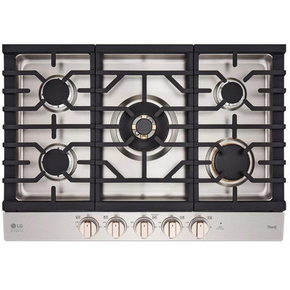  LG STUDIO 30-inch Built-in Gas Cooktop with UltraHeat™ Dual Burner CBGS3028N IMAGE 1