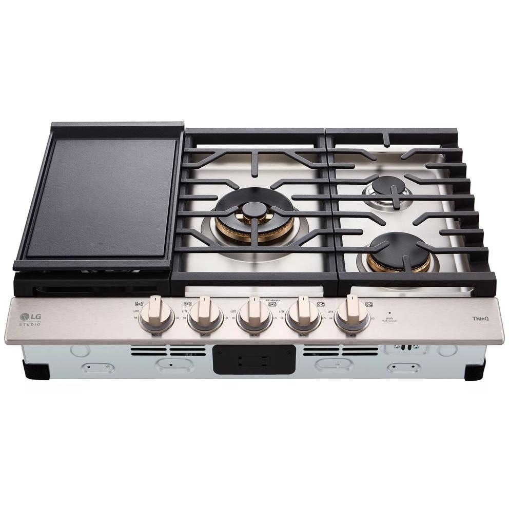  LG STUDIO 30-inch Built-in Gas Cooktop with UltraHeat™ Dual Burner CBGS3028N IMAGE 2