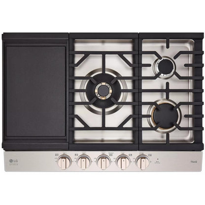  LG STUDIO 30-inch Built-in Gas Cooktop with UltraHeat™ Dual Burner CBGS3028N IMAGE 5