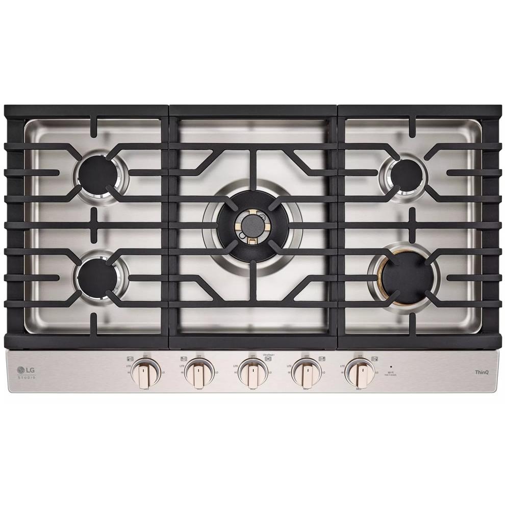  LG STUDIO 36-inch Built-in Gas Cooktop with UltraHeat™ Dual Burner CBGS3628N IMAGE 1