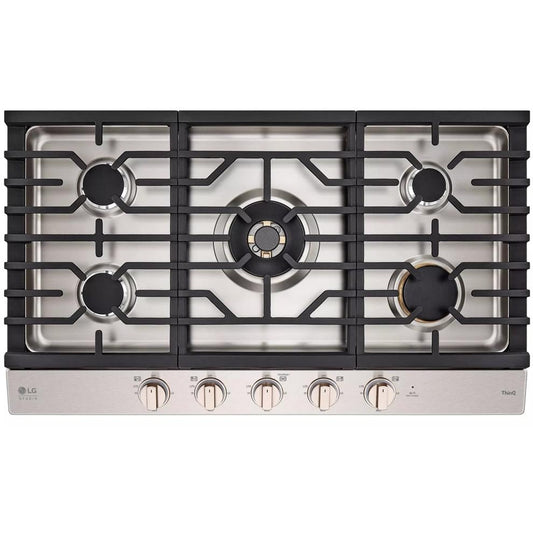  LG STUDIO 36-inch Built-in Gas Cooktop with UltraHeat™ Dual Burner CBGS3628N IMAGE 1