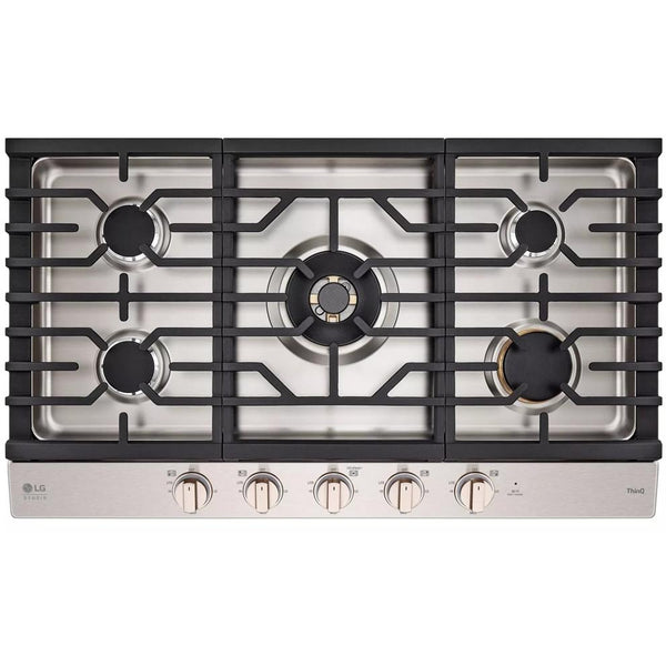 LG STUDIO 36-inch Built-in Gas Cooktop with UltraHeat™ Dual Burner CBGS3628N