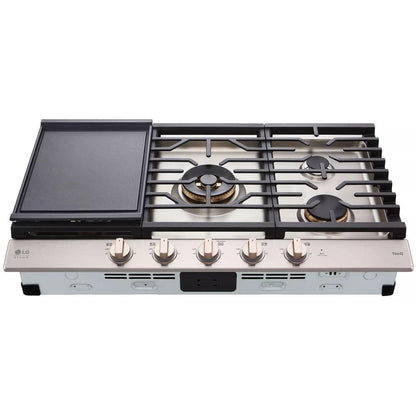  LG STUDIO 36-inch Built-in Gas Cooktop with UltraHeat™ Dual Burner CBGS3628N IMAGE 2