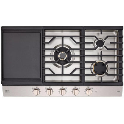  LG STUDIO 36-inch Built-in Gas Cooktop with UltraHeat™ Dual Burner CBGS3628N IMAGE 5