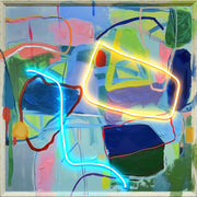 ''Neon Abstract'' Hand-painted LED in Frame