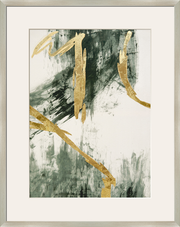 Golden Strokes II Hand-Embellished Canvas Framed Under Acrylic