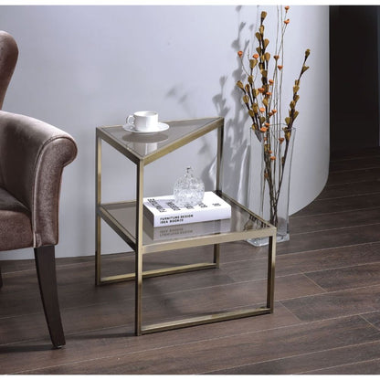 Treva Square Glass-Top Accent Table