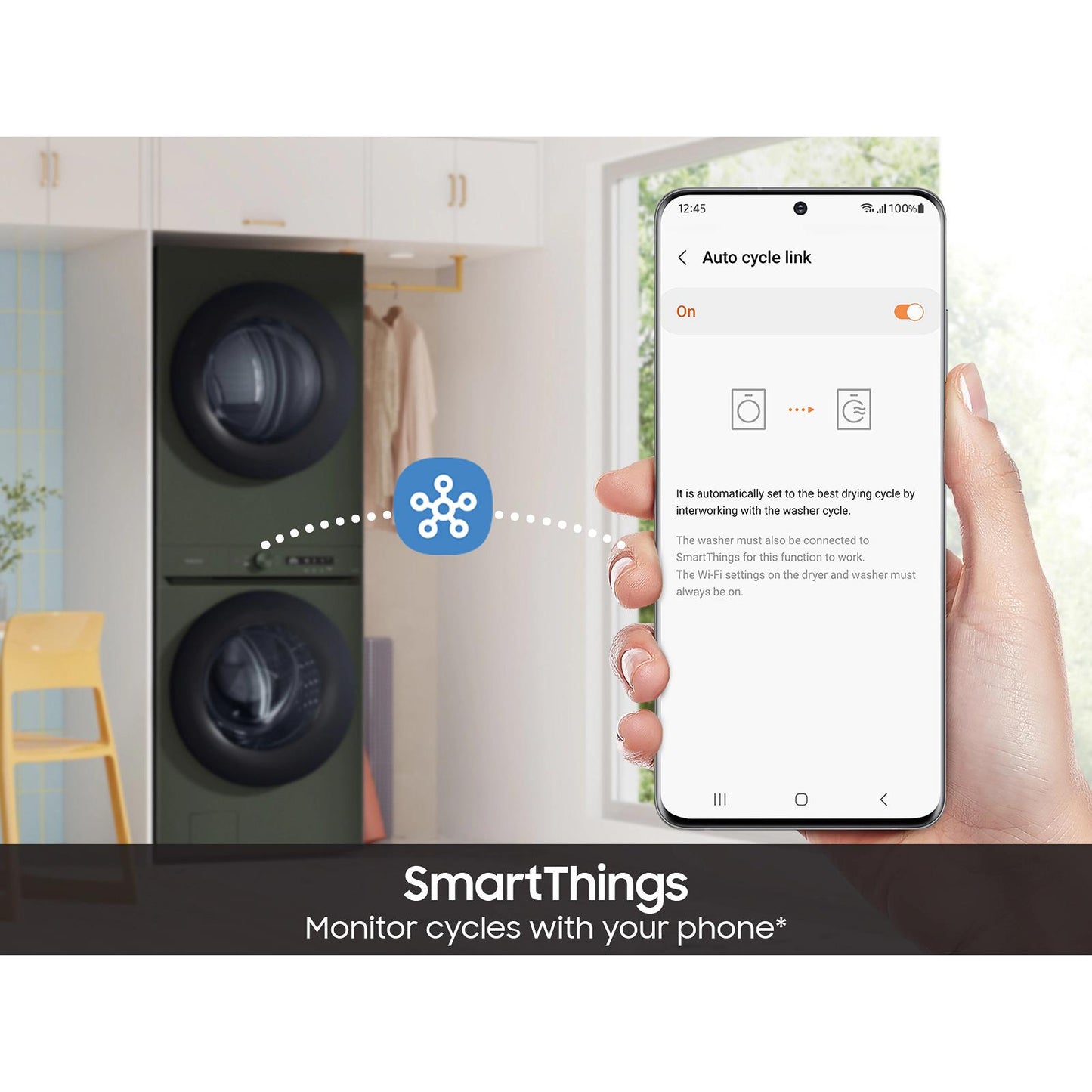  Samsung Bespoke AI Laundry Hub™ 5.3 cu. ft. Large Capacity Single Unit Washer with Flex Auto Dispense System and 7.6 cu. ft. Gas Dryer WH53DBH700GF/A3 IMAGE 7