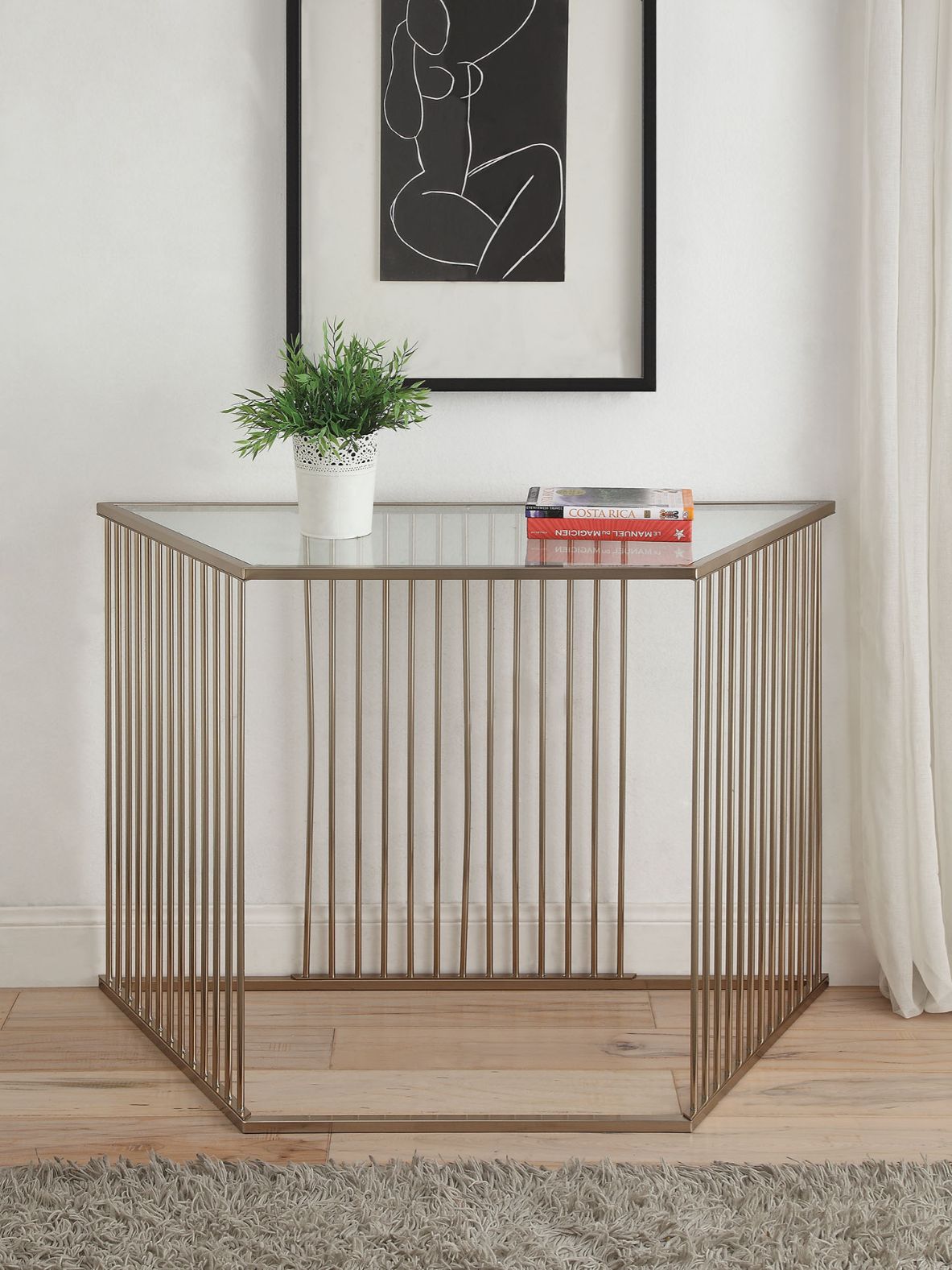 Mesa de sofá rectangular Oaklie de 42" de largo