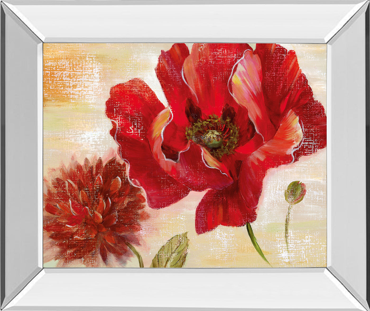 Mirrored Frame Passion For Poppies II By Nan